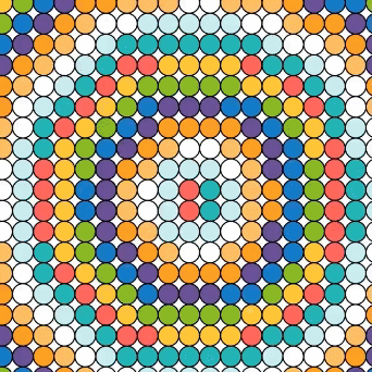 In this version of the code, sound still affects the color changes of the circles, but Makey Makey can be used to alter the overall color scheme of the design.