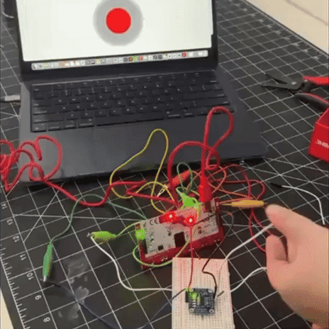 After assembling the sensor, we experienced yet another failure. Since the setup took us a long time, the computer stopped responding to the Makey Makey. I even modified the code, thinking something was wrong—only to realize later that simply refreshing the page would have solved the issue.