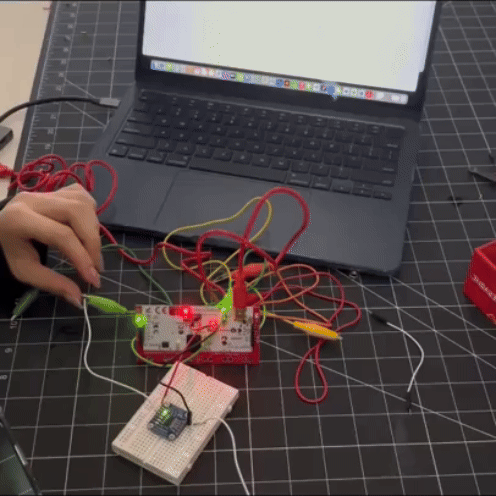 A hard-earned success—this class exercise helped us finally learn how to properly assemble the sensor, which will be valuable for the design and exploration of our final project.