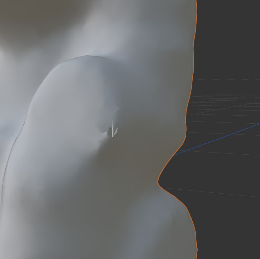 I used the stitch function in Cinema4D to try to patch up the holes, but there were just too many dots and lines, making it very difficult to stitch and giving poor results. Even when I used the surface reduction, I didn't get the result I wanted. 