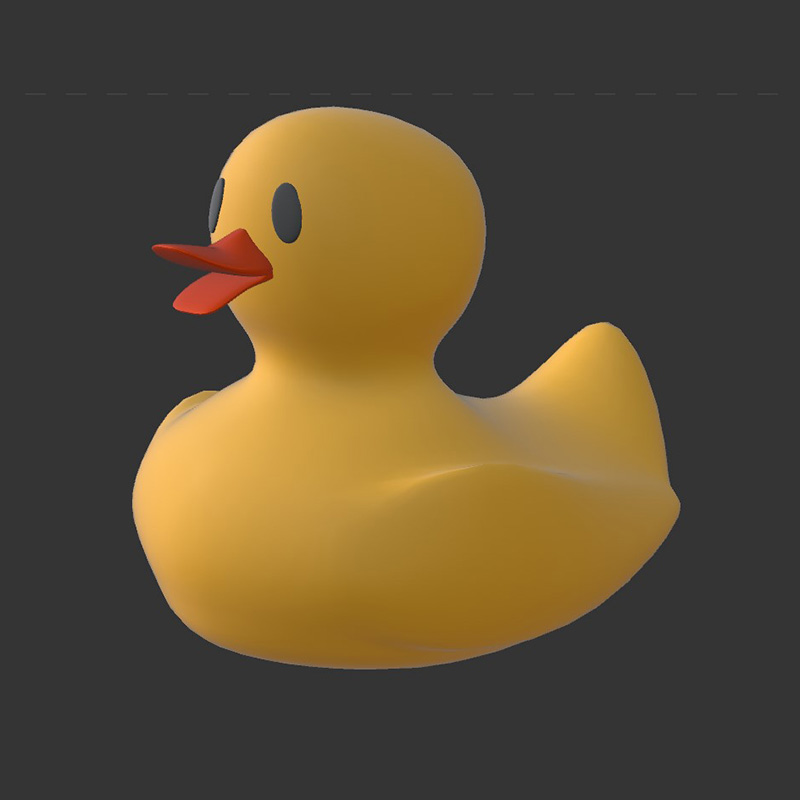 I used two spheres and deformed them to create the duck's eyes.