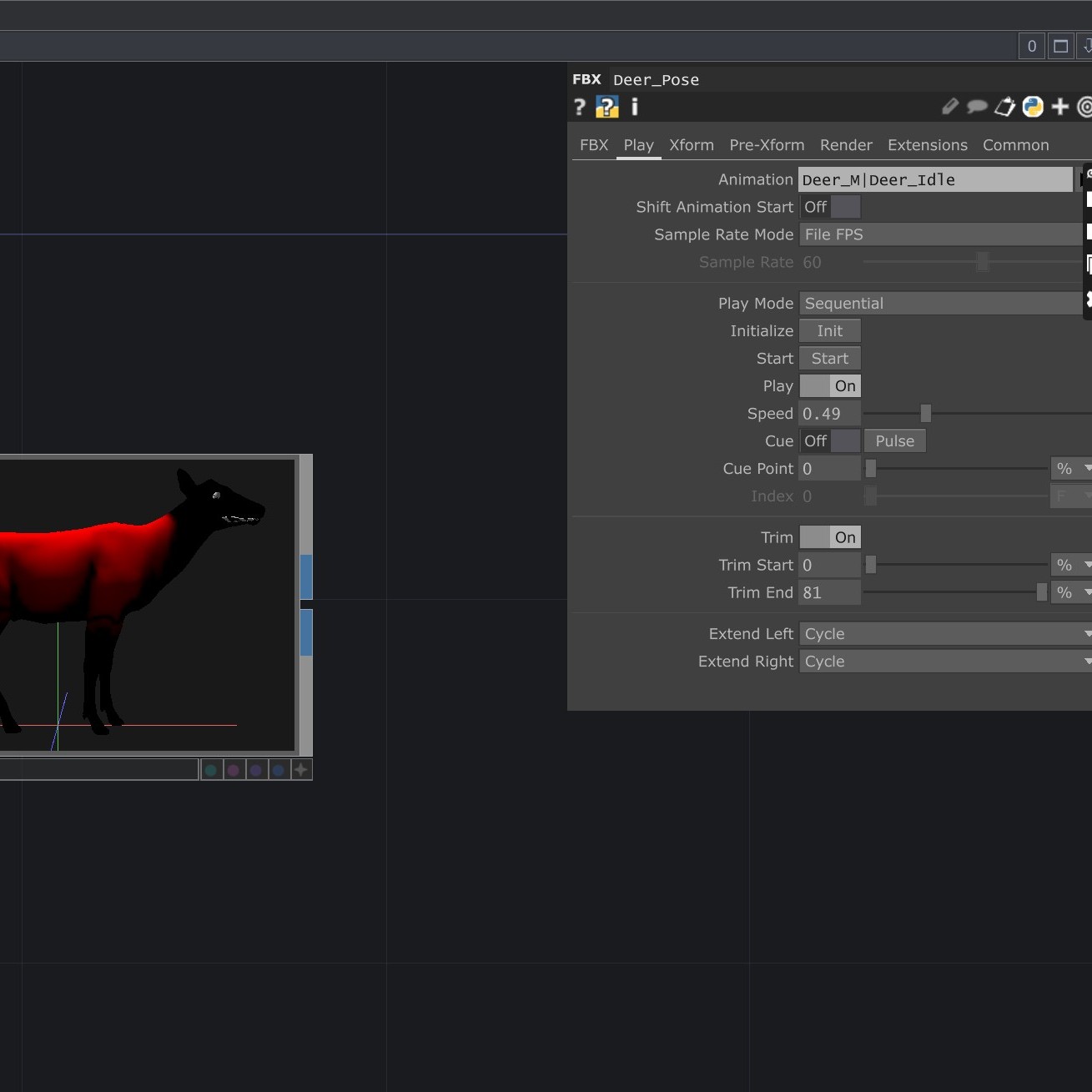 To make the animation transitions more natural and smoother, we adjusted the start and end times of the animation in the **Play → Trim** settings.